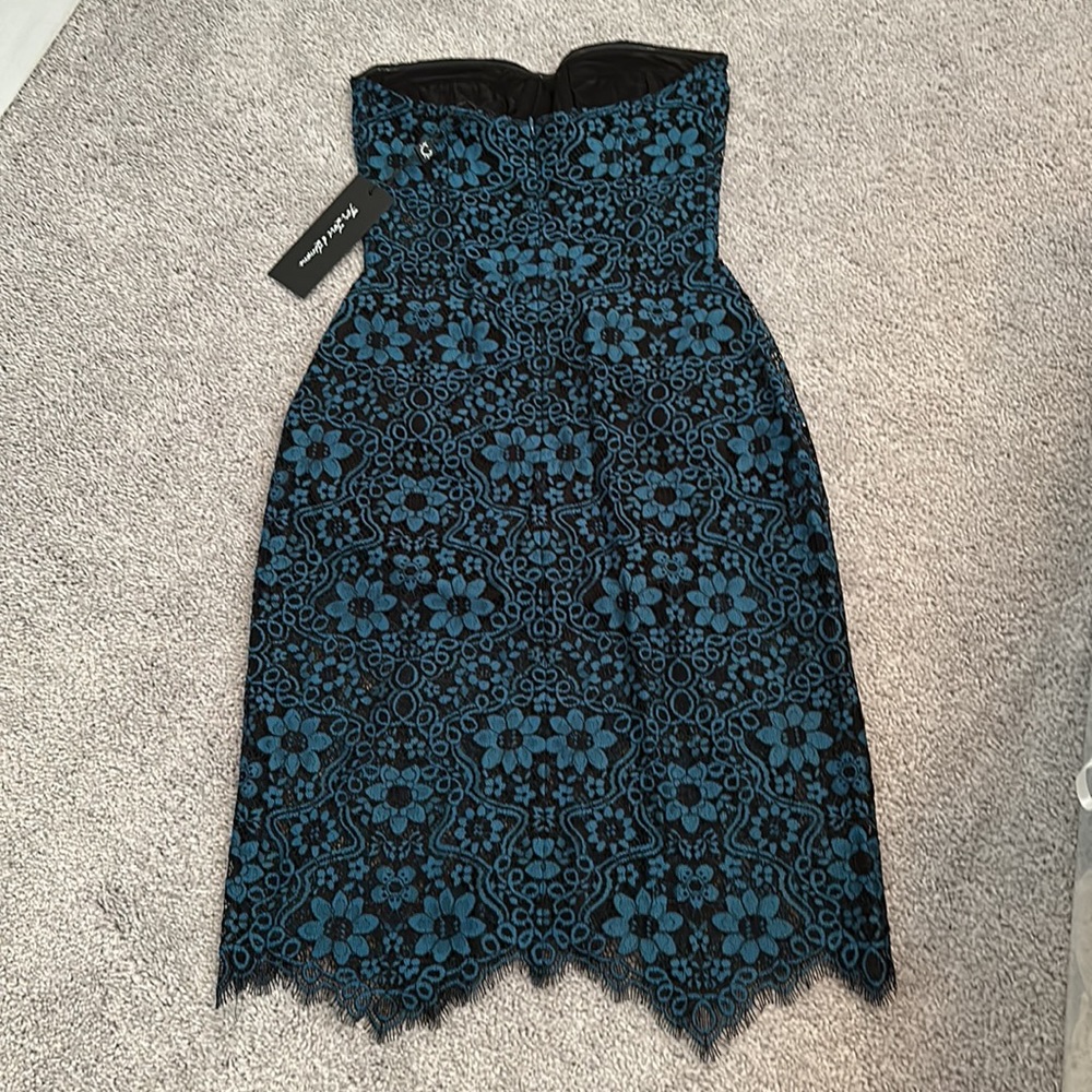 For Love & Lemons Sophia Bustier Dress in blue and black NWT - Picture 7 of 10